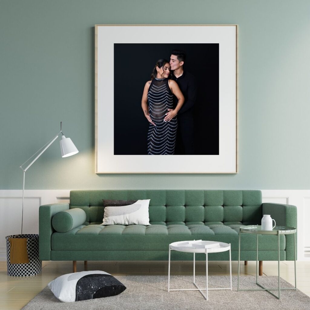 wall art with maternity photos