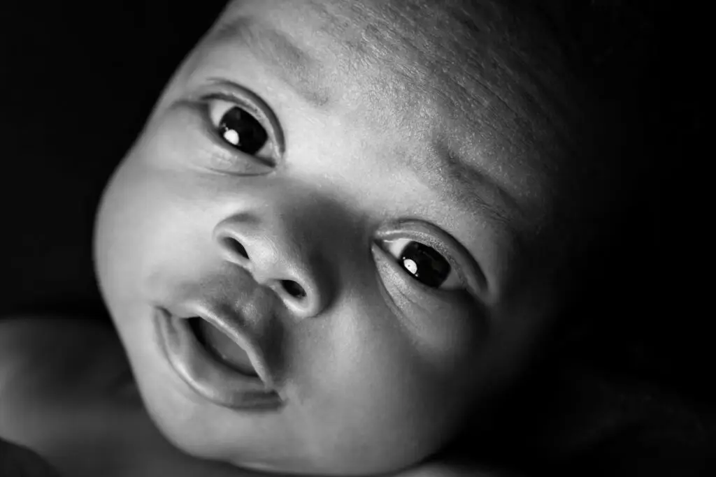 close up detailed newborn photo in studio near elgin